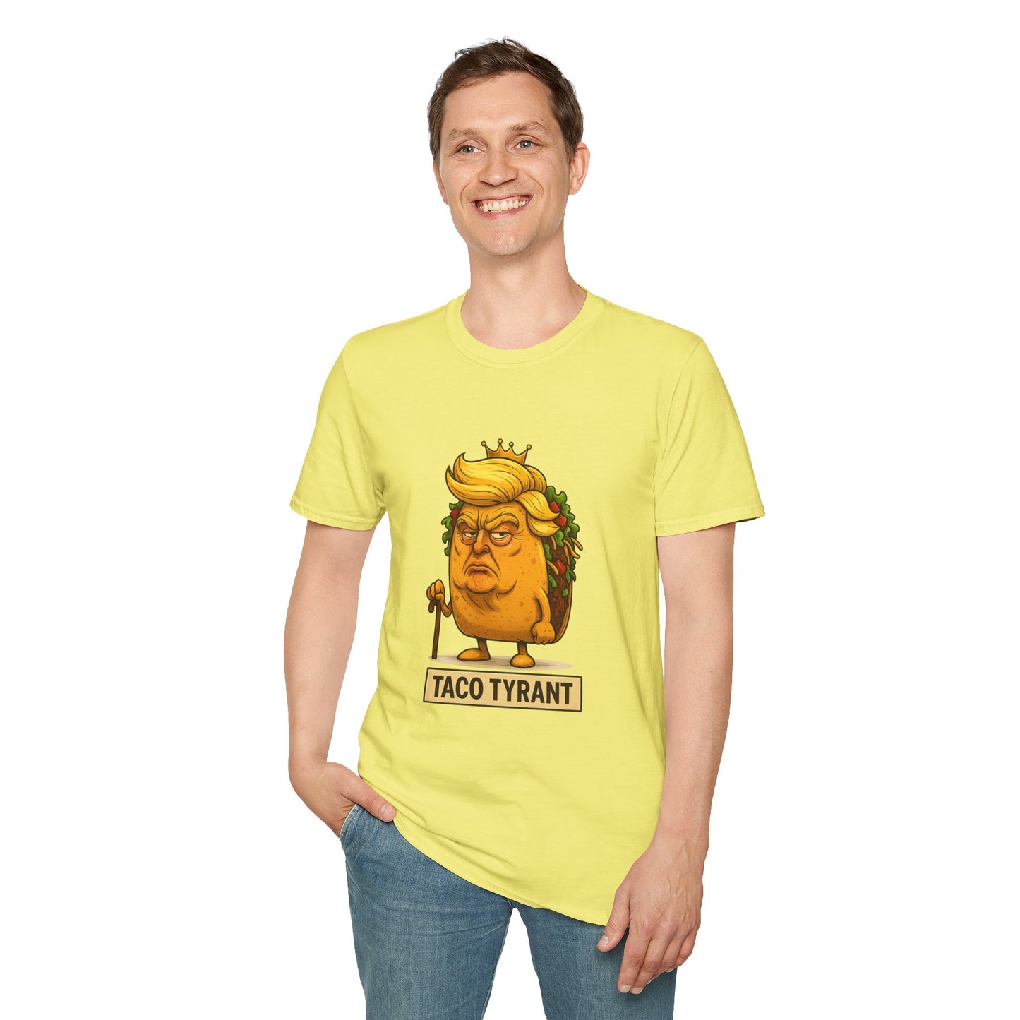 Humorous Taco Tyrant T-Shirt, Funny Tee, Unisex Graphic Shirt, Gift for Foodies, Election Humor, Political Satire Merchandise
