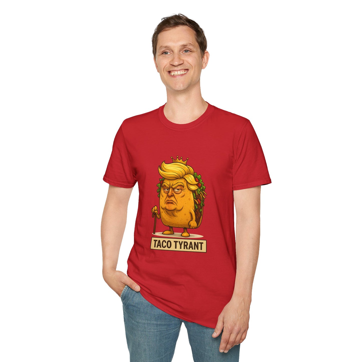 Humorous Taco Tyrant T-Shirt, Funny Tee, Unisex Graphic Shirt, Gift for Foodies, Election Humor, Political Satire Merchandise