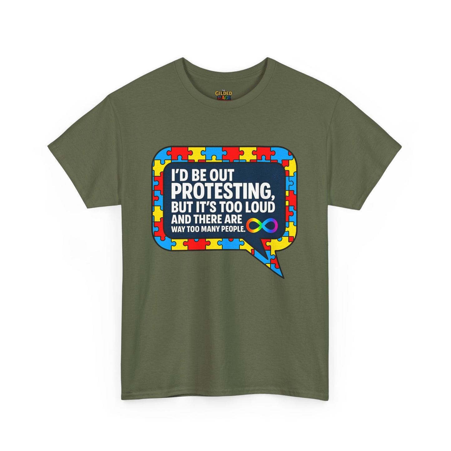 Autism Protest Statement Unisex Heavy Cotton Tee - Autism Awareness Design