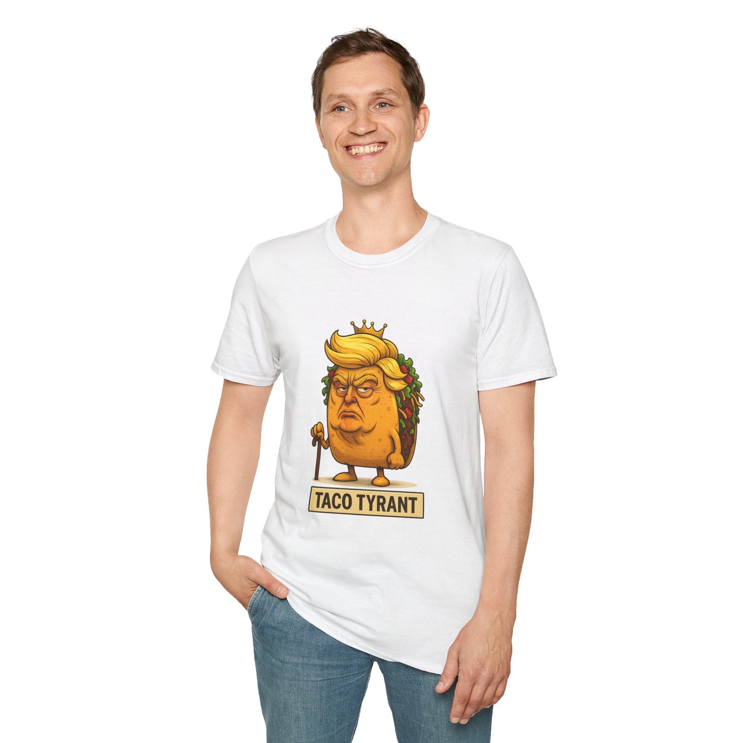 Humorous Taco Tyrant T-Shirt, Funny Tee, Unisex Graphic Shirt, Gift for Foodies, Election Humor, Political Satire Merchandise