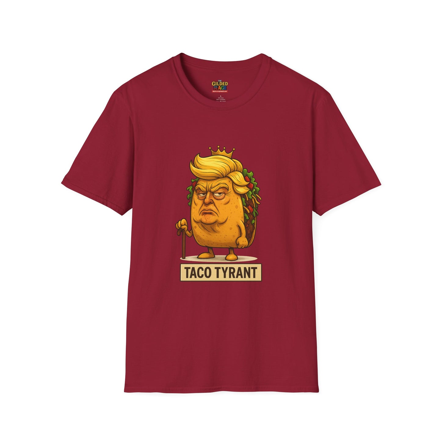 Humorous Taco Tyrant T-Shirt, Funny Tee, Unisex Graphic Shirt, Gift for Foodies, Election Humor, Political Satire Merchandise